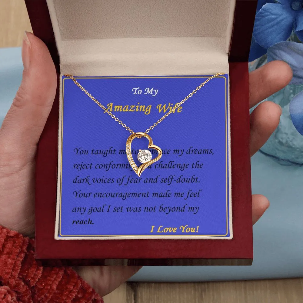 Forever Love Necklace, For Her, Custom Message Card