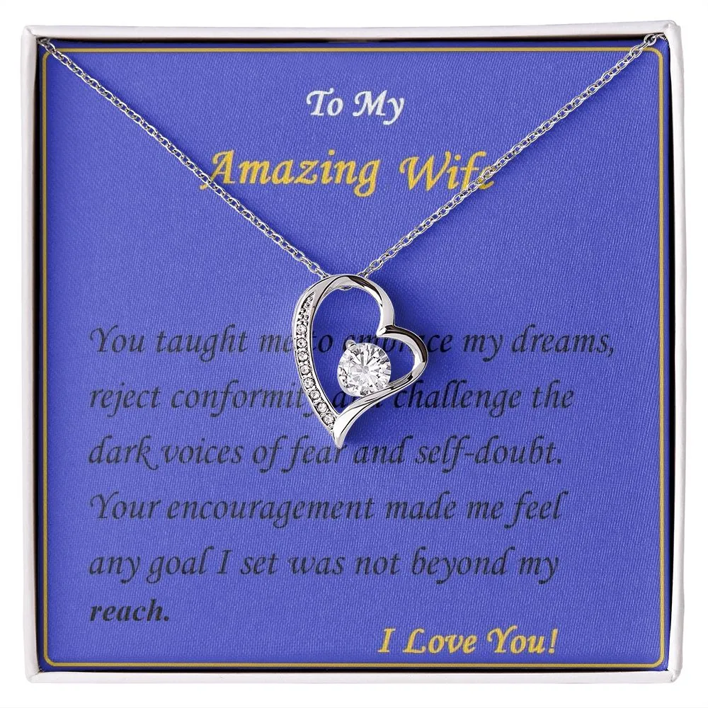 Forever Love Necklace, For Her, Custom Message Card