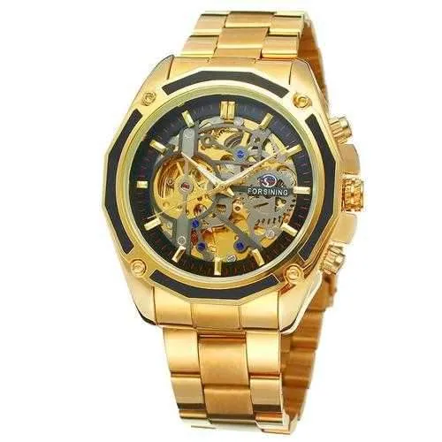 FORSINING F1030 Automatic Mechanical Watch Luxury Stainless Steel Strap Men Wrist Watch