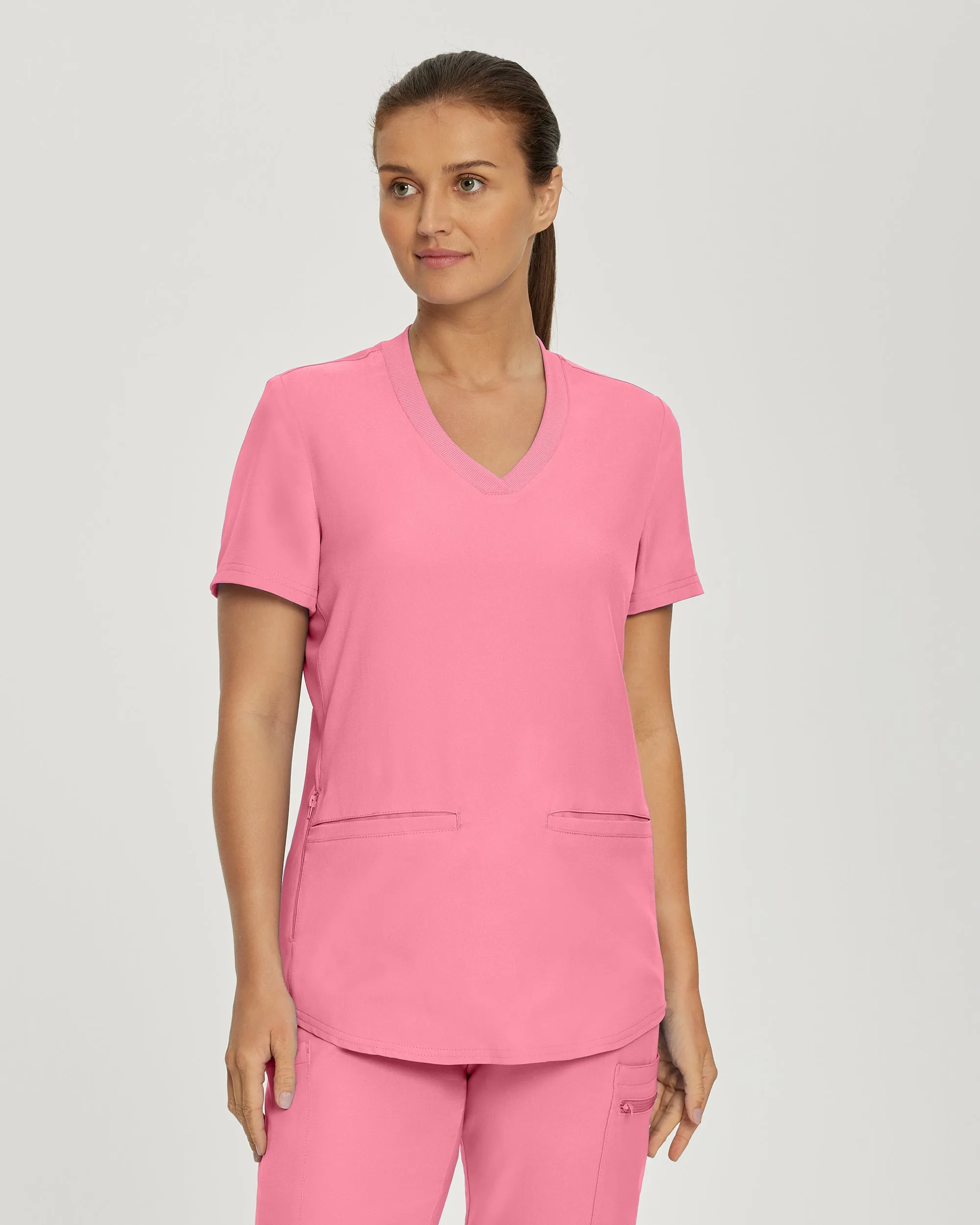 Forward LT100 Women's 3 Pocket V Neck Scrub Top Rose Quartz
