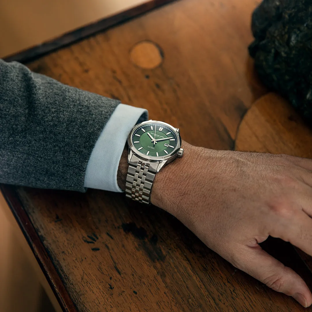 Freelancer Men's Automatic Green Dial Stainless Steel Bracelet Watch