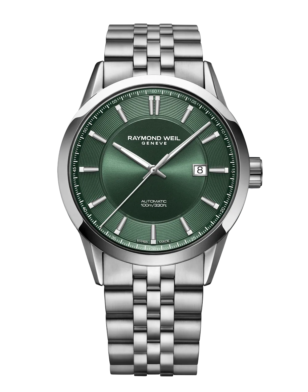 Freelancer Men's Automatic Green Dial Stainless Steel Bracelet Watch