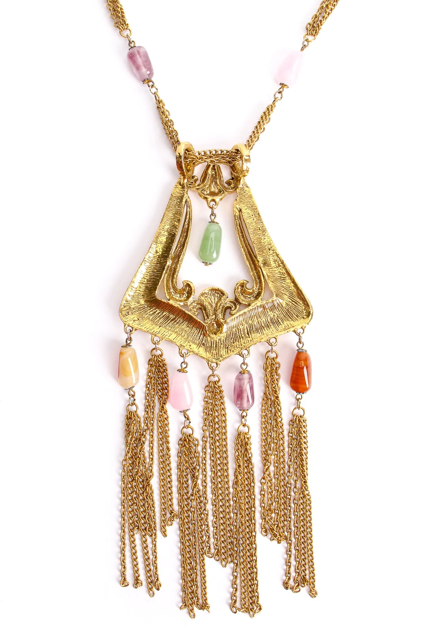 Fringe Plate Amulet Necklace