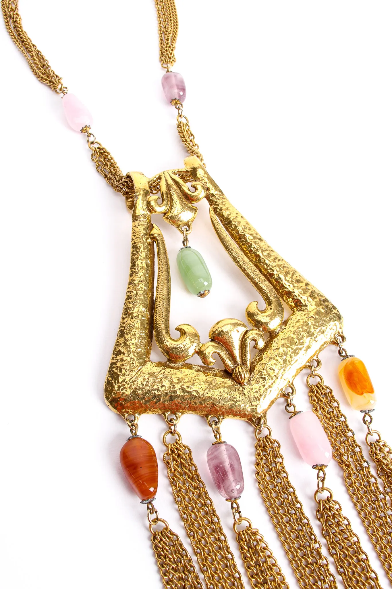 Fringe Plate Amulet Necklace