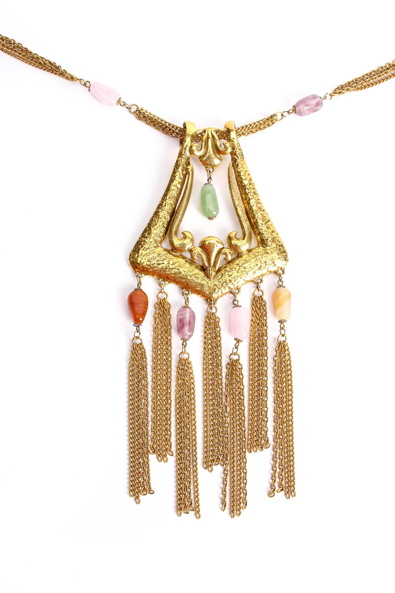 Fringe Plate Amulet Necklace