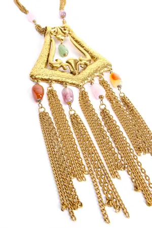 Fringe Plate Amulet Necklace