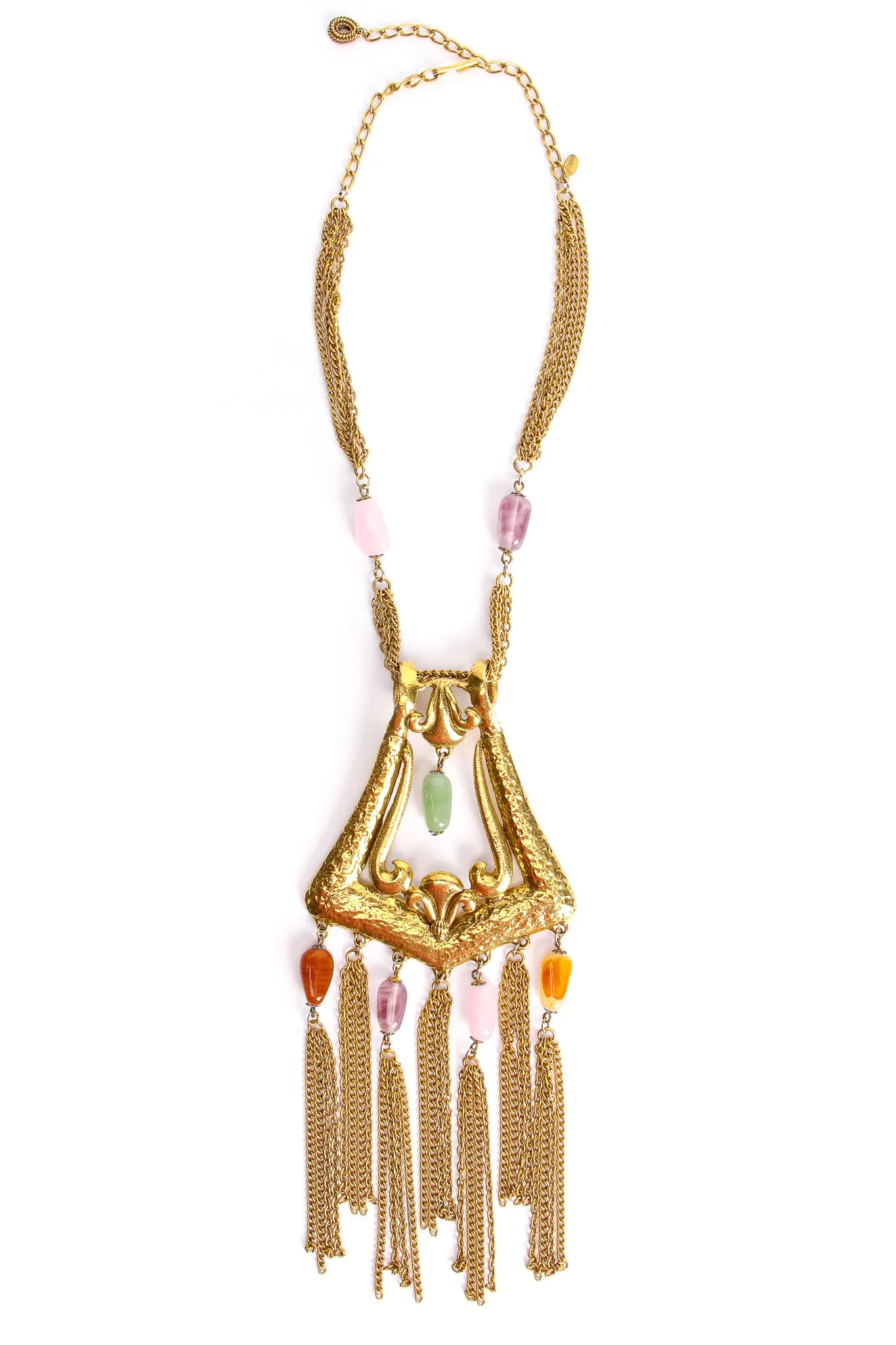 Fringe Plate Amulet Necklace