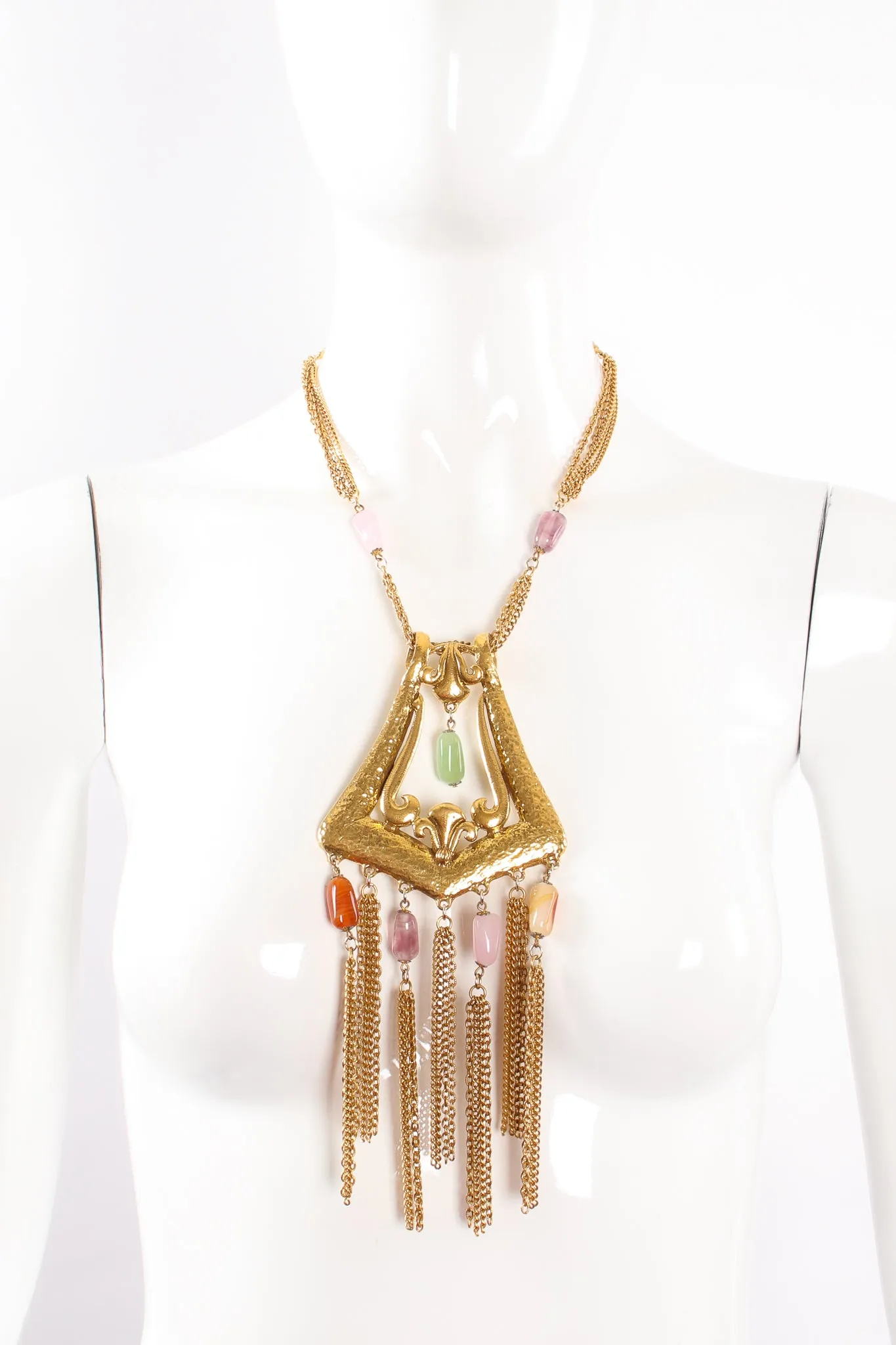 Fringe Plate Amulet Necklace