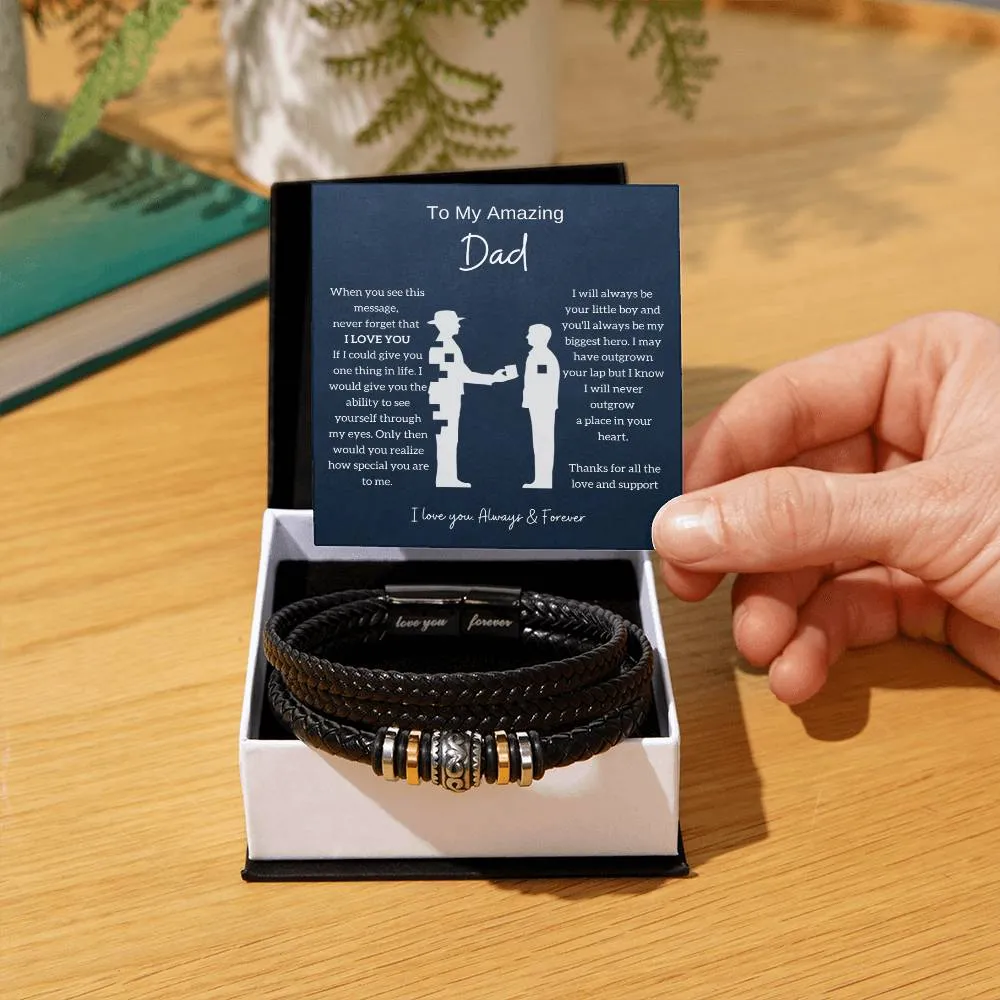 (From Son) To My Amazing Dad, I Will Always Be Your Little Boy - Love You Forever Bracelet