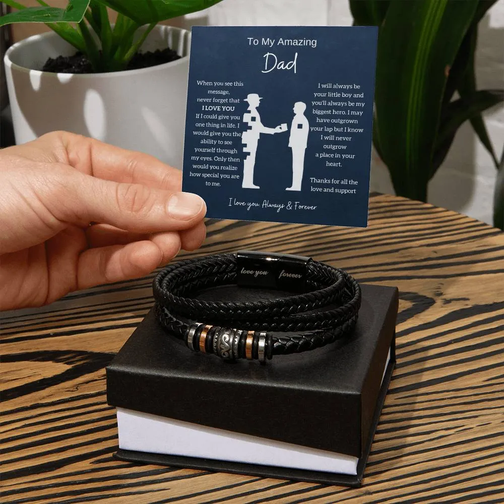 (From Son) To My Amazing Dad, I Will Always Be Your Little Boy - Love You Forever Bracelet