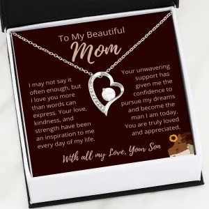 FROM SON To My Beautiful Mom Love Heart Brown