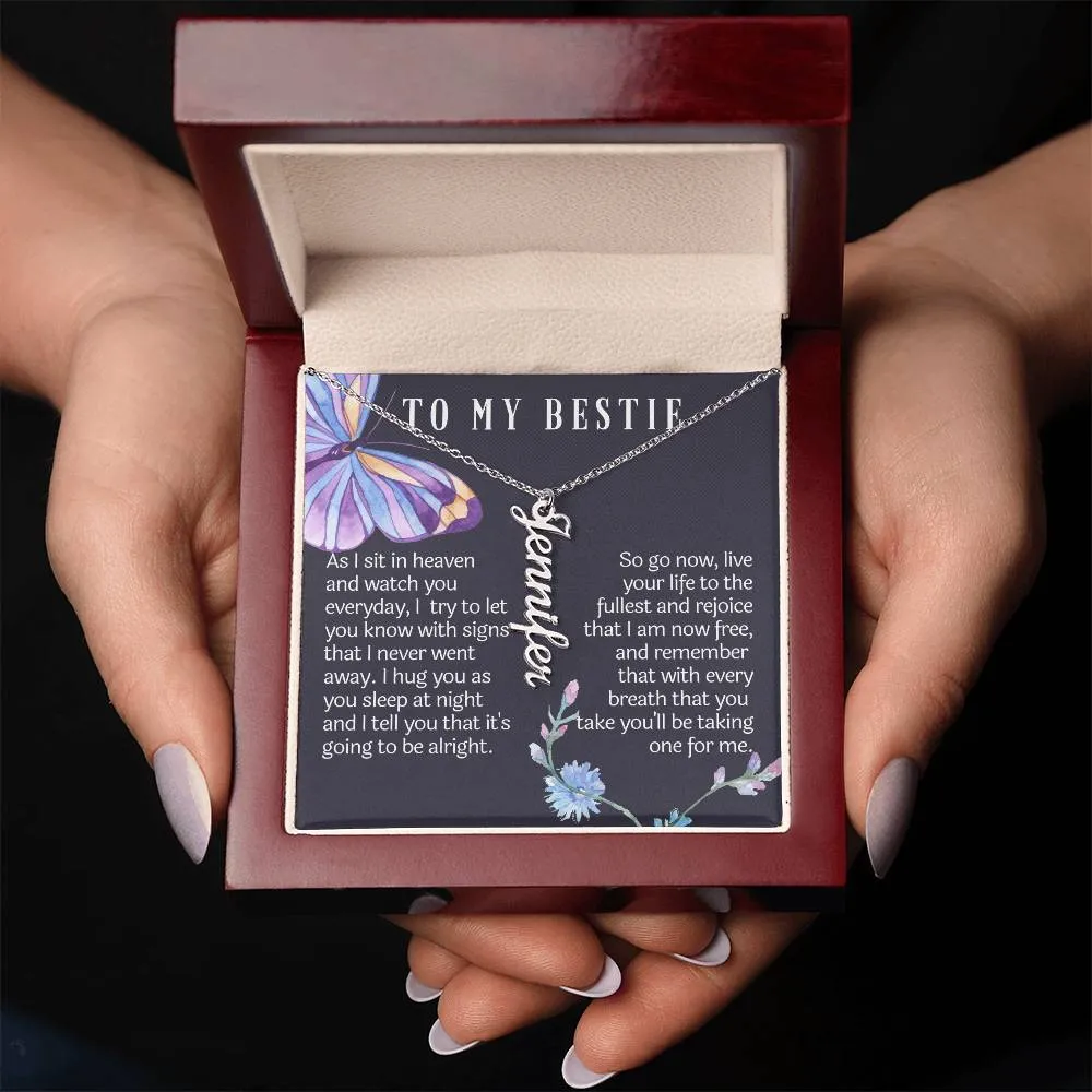 From your bestie in heaven vertical necklace