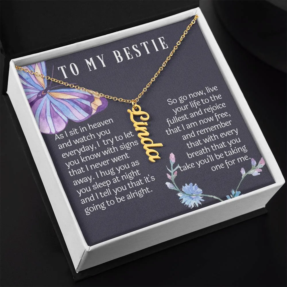From your bestie in heaven vertical necklace