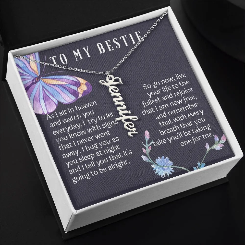 From your bestie in heaven vertical necklace