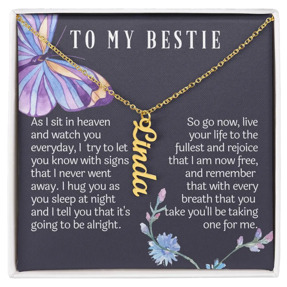 From your bestie in heaven vertical necklace