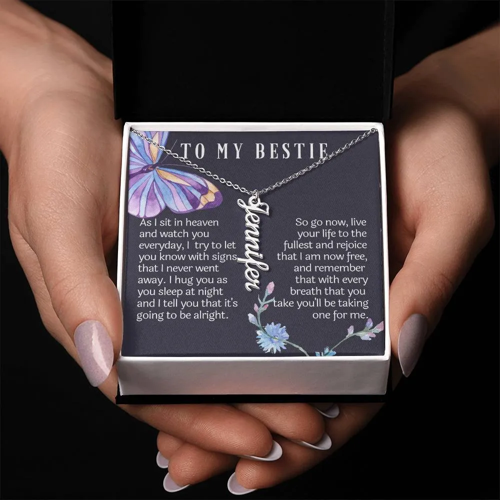 From your bestie in heaven vertical necklace