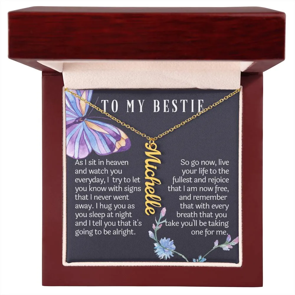 From your bestie in heaven vertical necklace