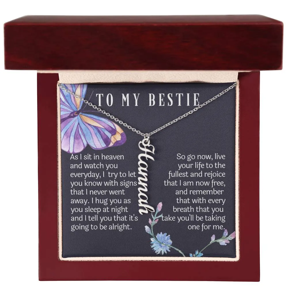 From your bestie in heaven vertical necklace
