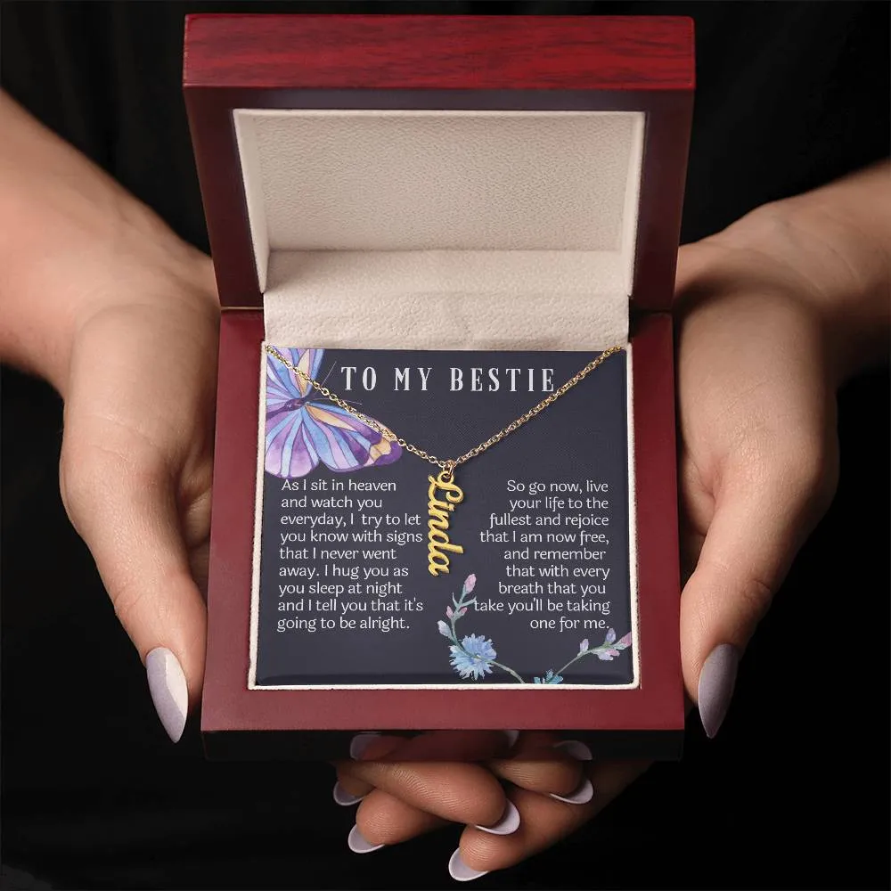 From your bestie in heaven vertical necklace