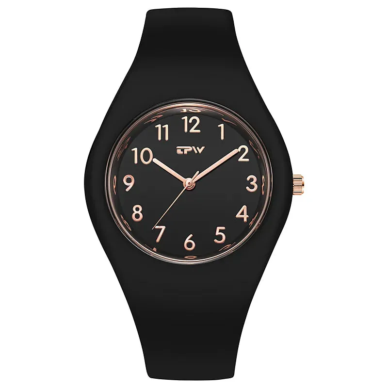 Full Size 40mm Ladies Watch Silicone Strap Skin Friendly Minimalist Quartz Watch