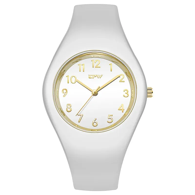 Full Size 40mm Ladies Watch Silicone Strap Skin Friendly Minimalist Quartz Watch