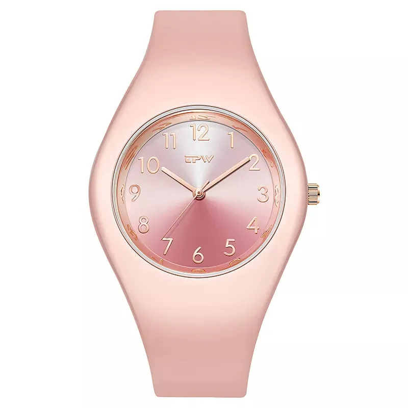 Full Size 40mm Ladies Watch Silicone Strap Skin Friendly Minimalist Quartz Watch