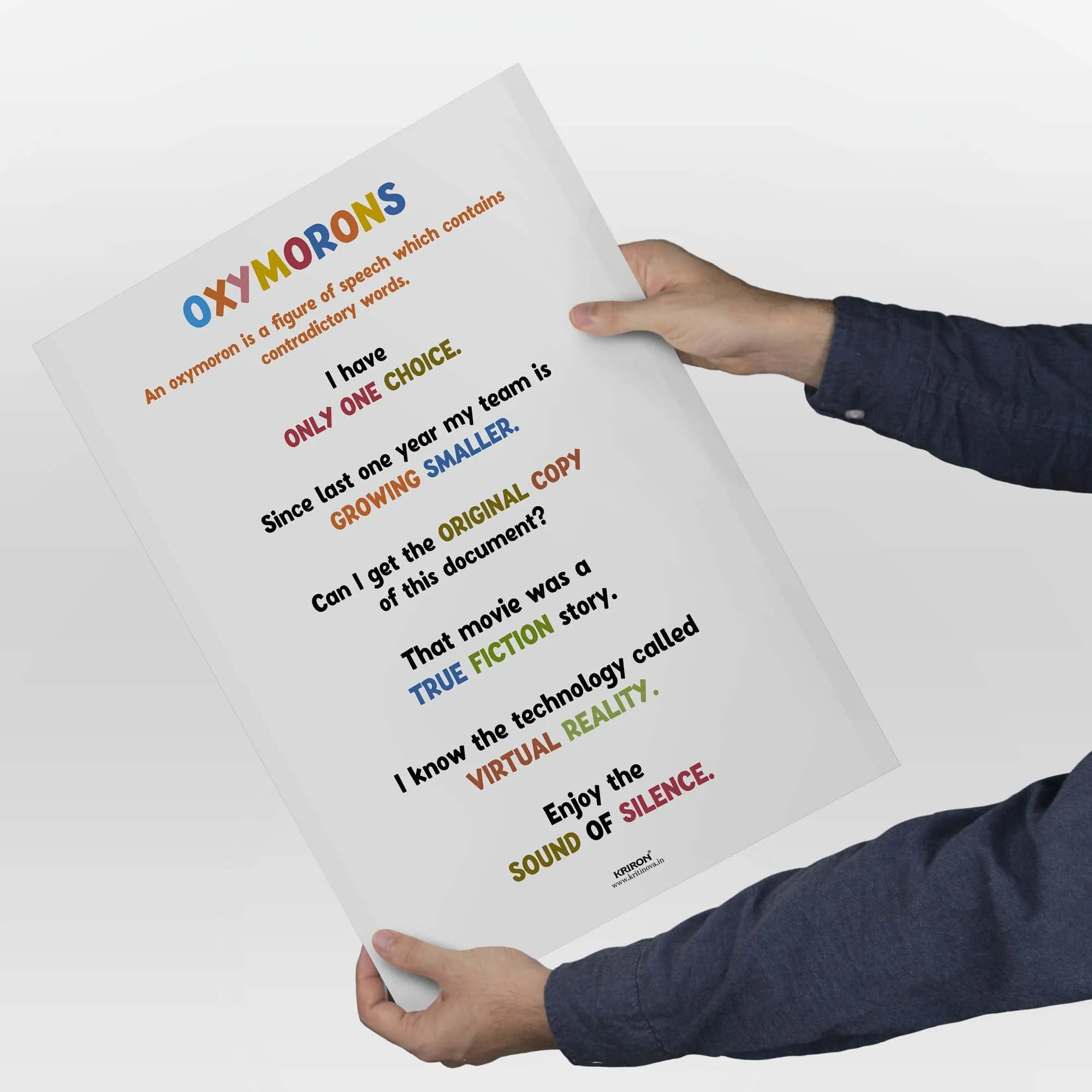 Funny Oxymoron Part 1, Educational English Poster, Kids Room Decor, Classroom Decor, Funny English Language Wall Art