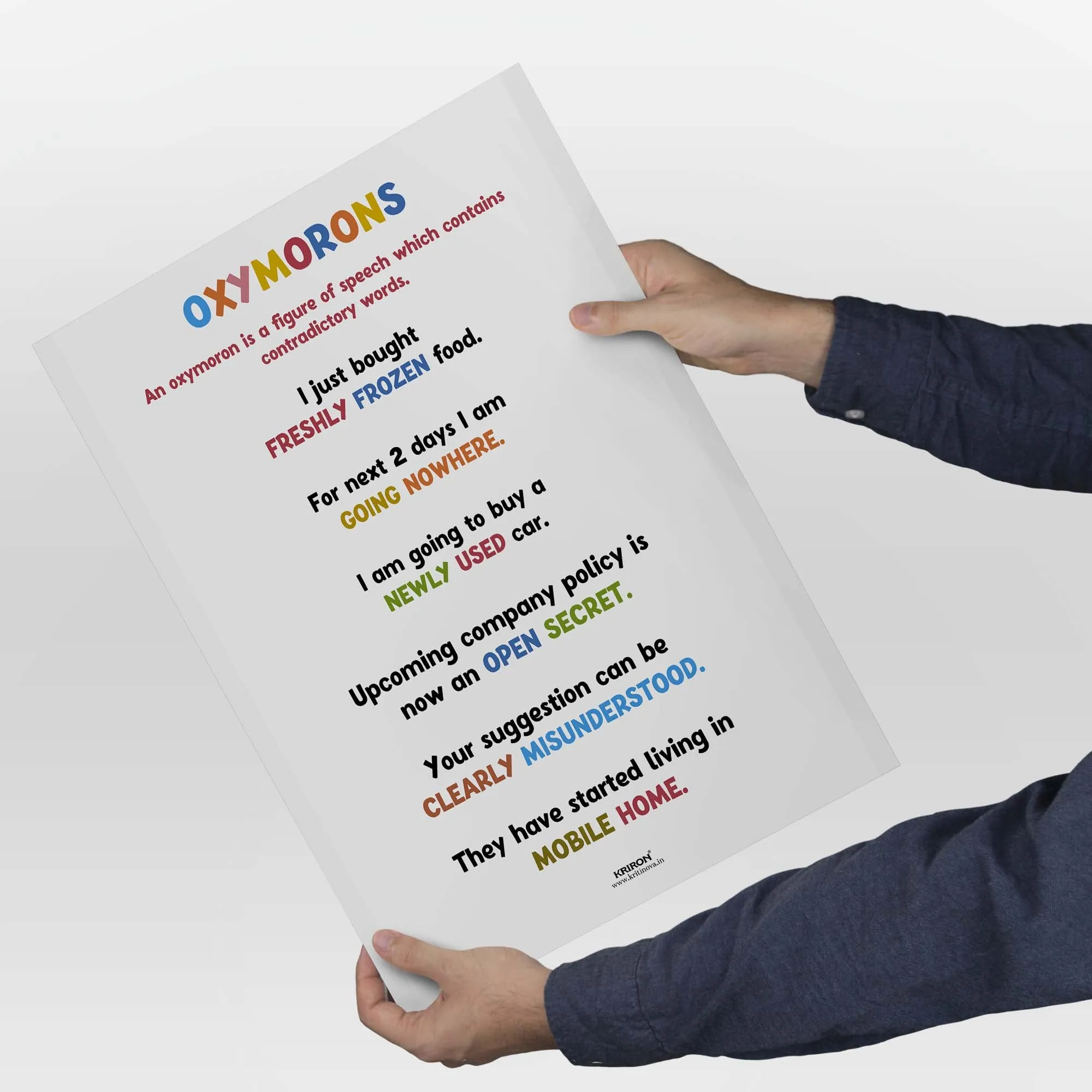 Funny Oxymoron Part 3 Educational English Poster, Kids Room Decor, Classroom Decor, Funny English Language Wall Art
