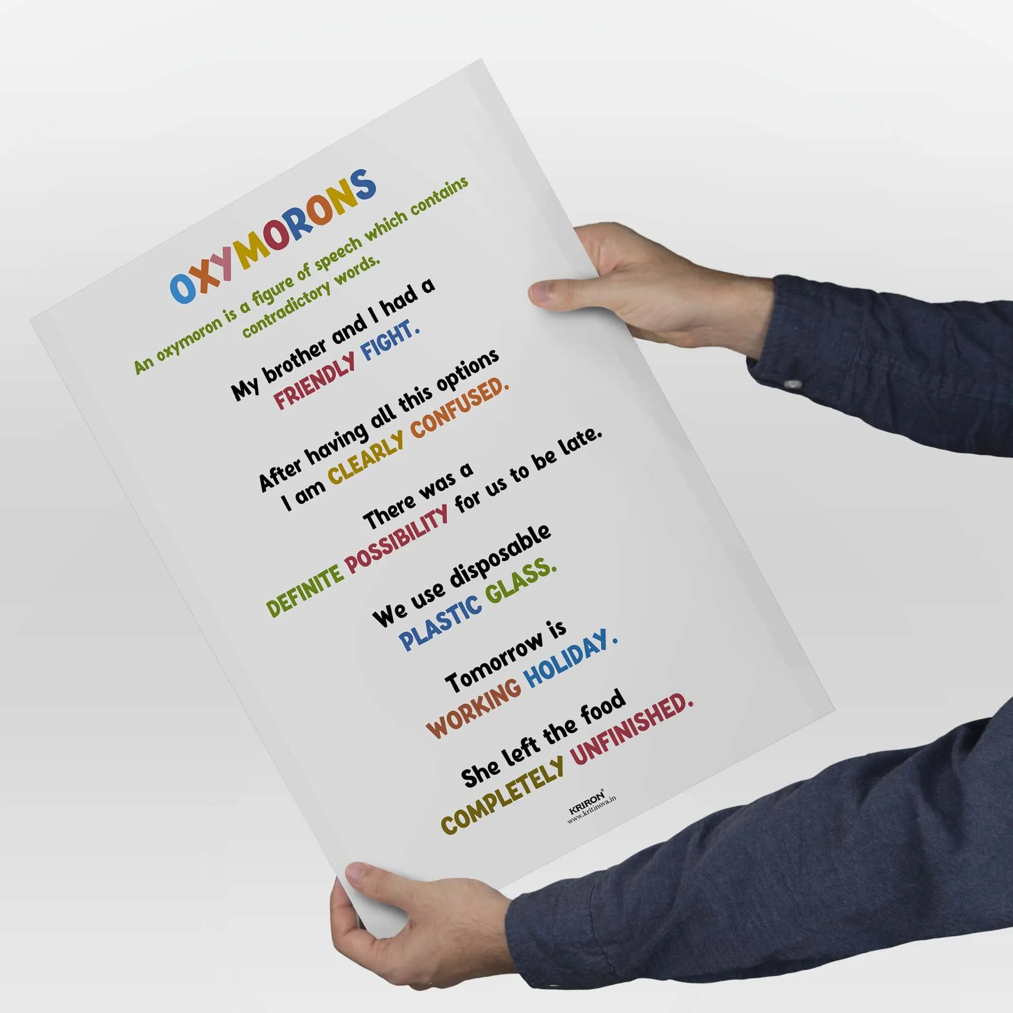 Funny Oxymoron Part 4 Educational English Poster, Kids Room Decor, Classroom Decor, Funny English Language Wall Art
