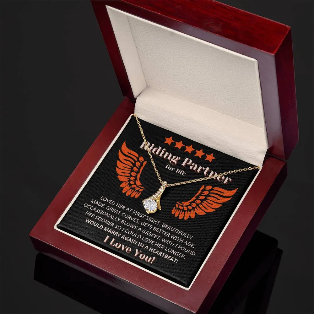 Funny Riding Partner For Life Review Style Necklace