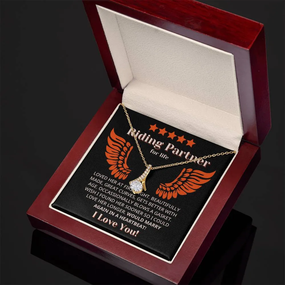 Funny Riding Partner For Life Review Style Necklace