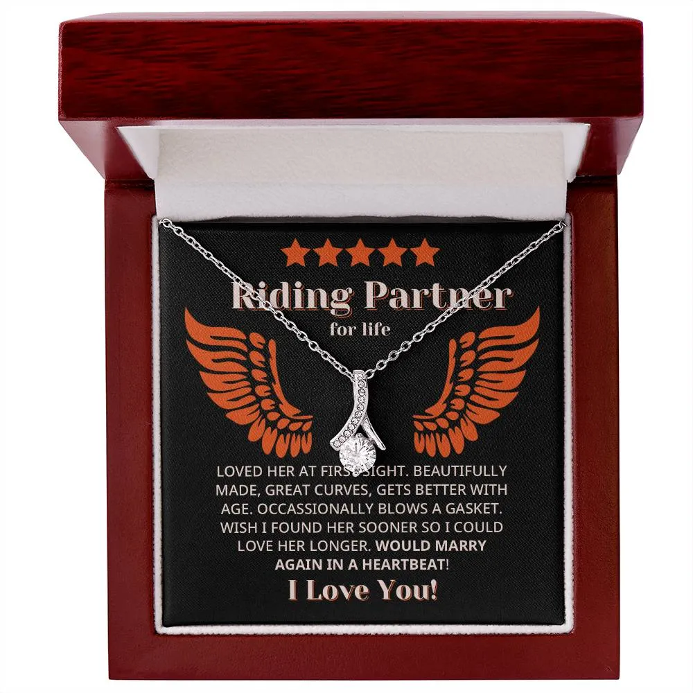 Funny Riding Partner For Life Review Style Necklace