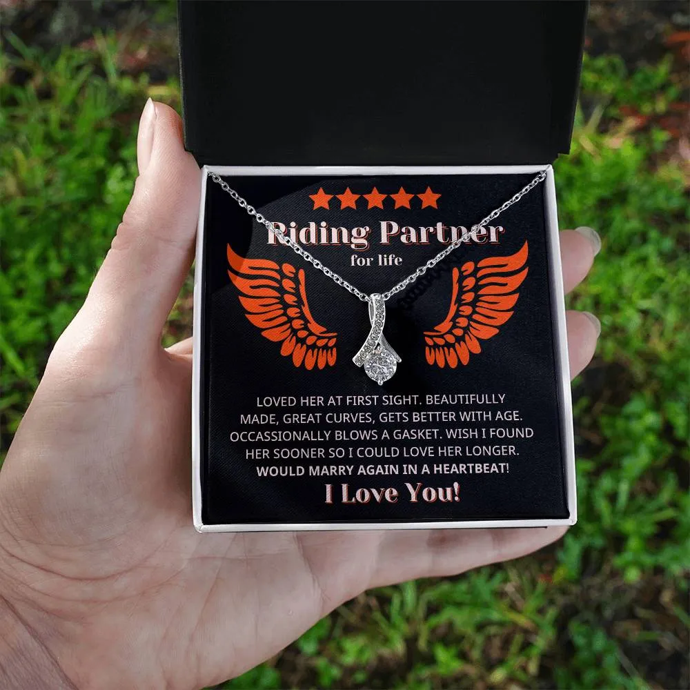 Funny Riding Partner For Life Review Style Necklace