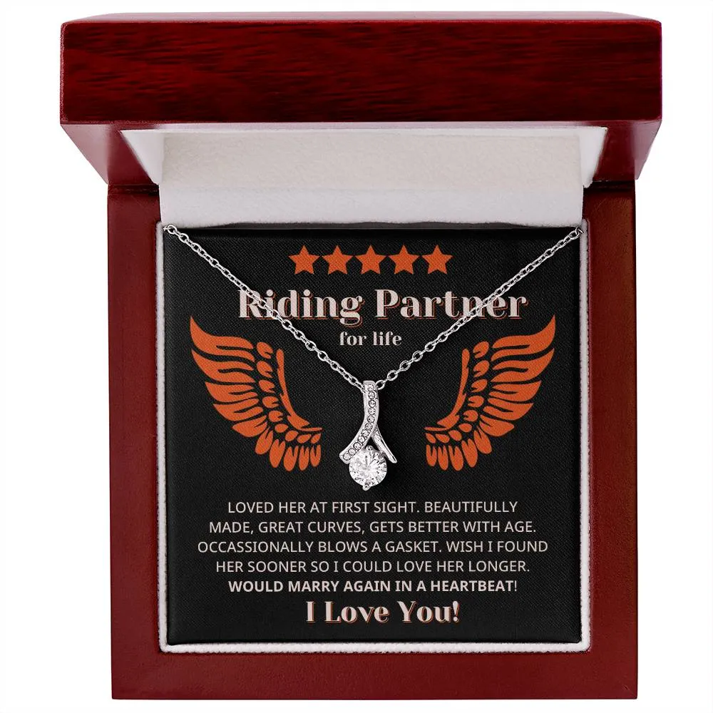 Funny Riding Partner For Life Review Style Necklace
