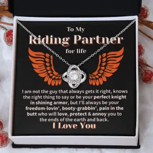 Funny Riding Partner Love Knot Necklace