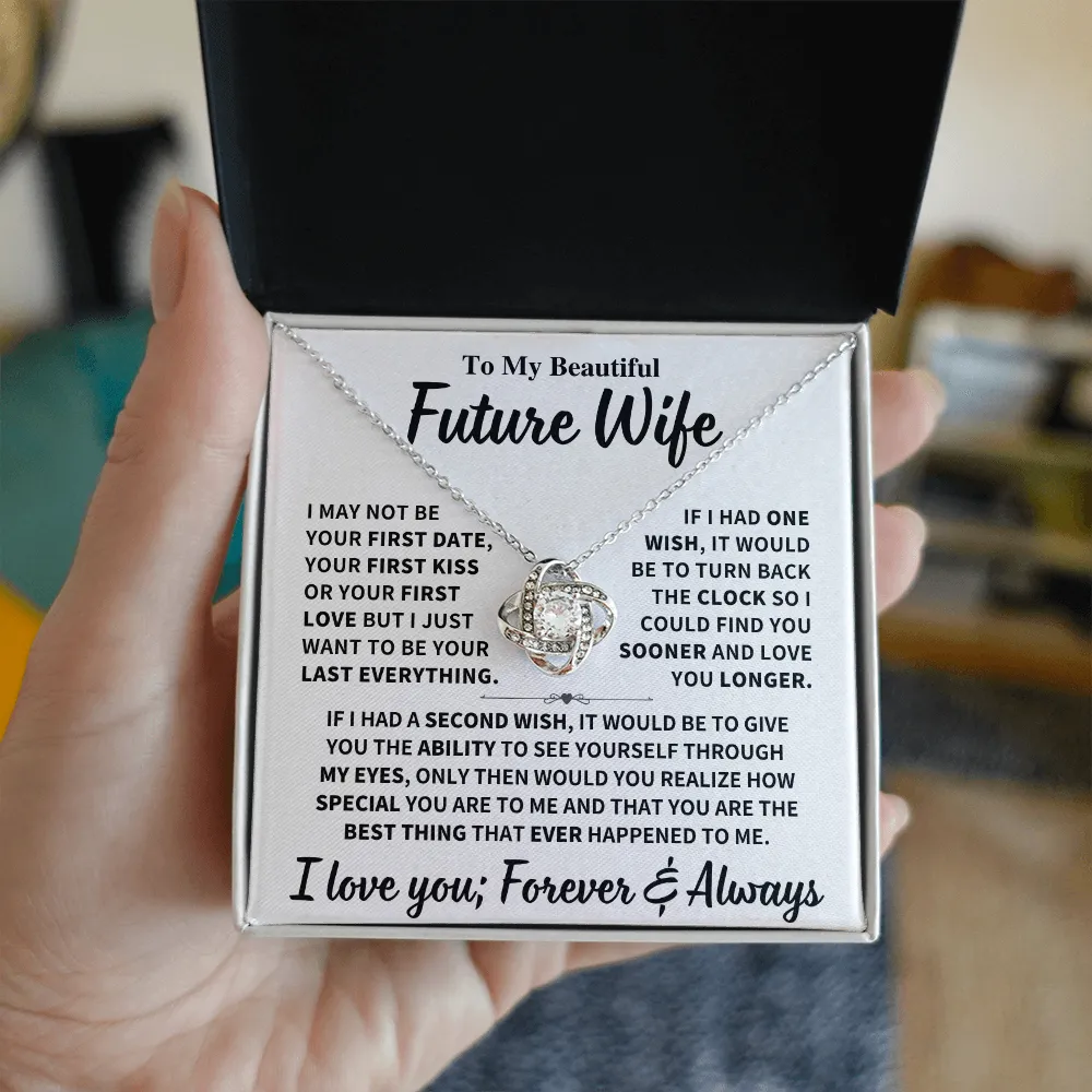 Future Wife Gift, "Forever & Always", Knot Necklace