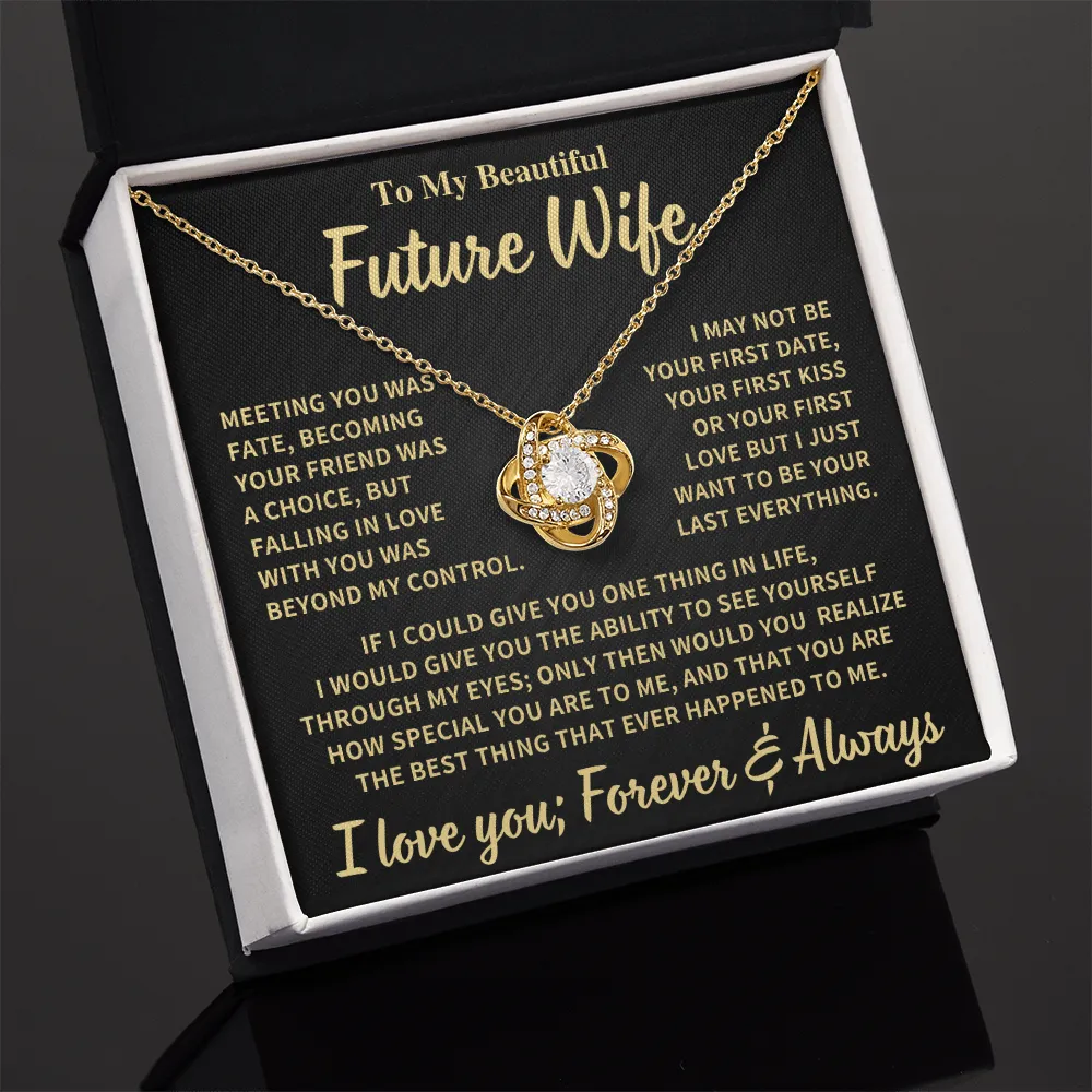 Future Wife Gift, "Your Last Everything", Knot Necklace