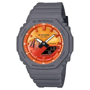 G-Shock Flames of Color Orange and Gray Octagonal Watch GA2100FL-8A