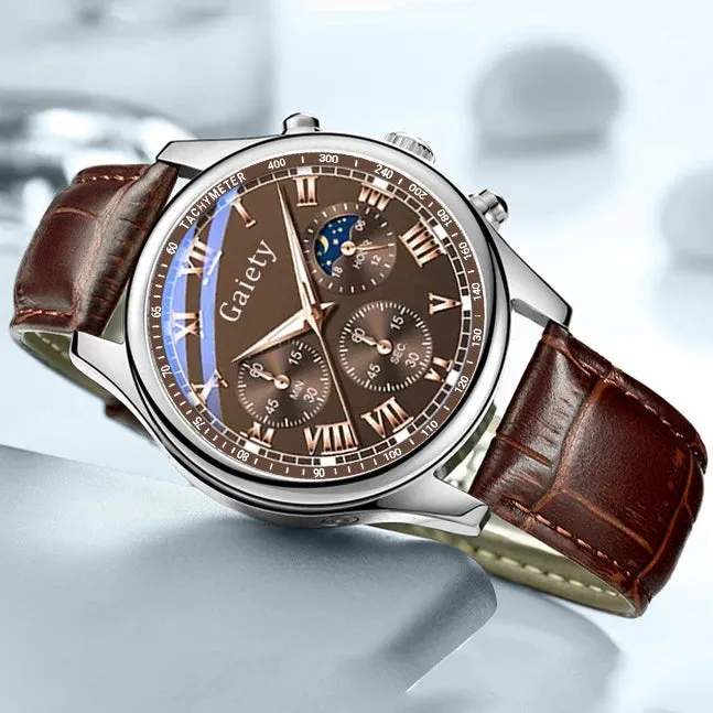 GAIETY High Quality Men's Luxury Belt Fashion Quartz Watch