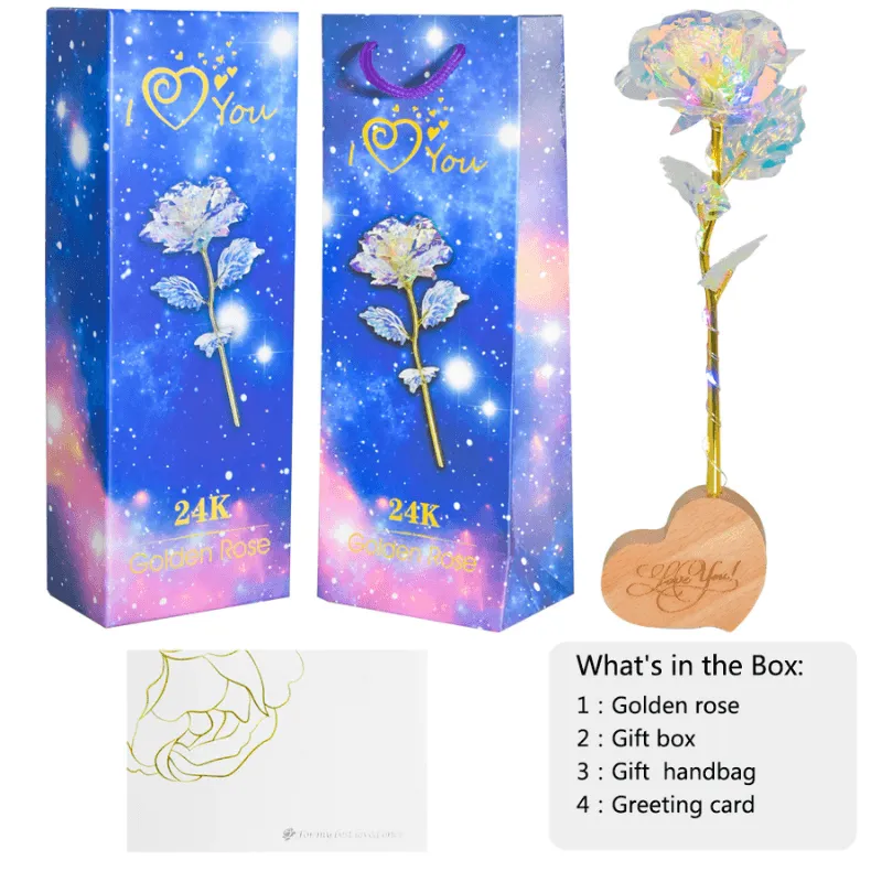 Galaxy Rose Flower – Gorgeous Gold Foil Rose For Decoration