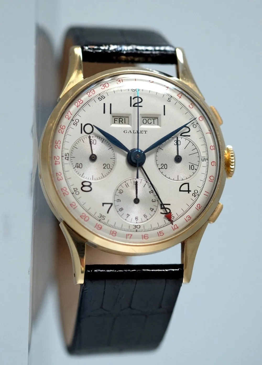 Gallet Triple-Date Chronograph in Yellow Gold