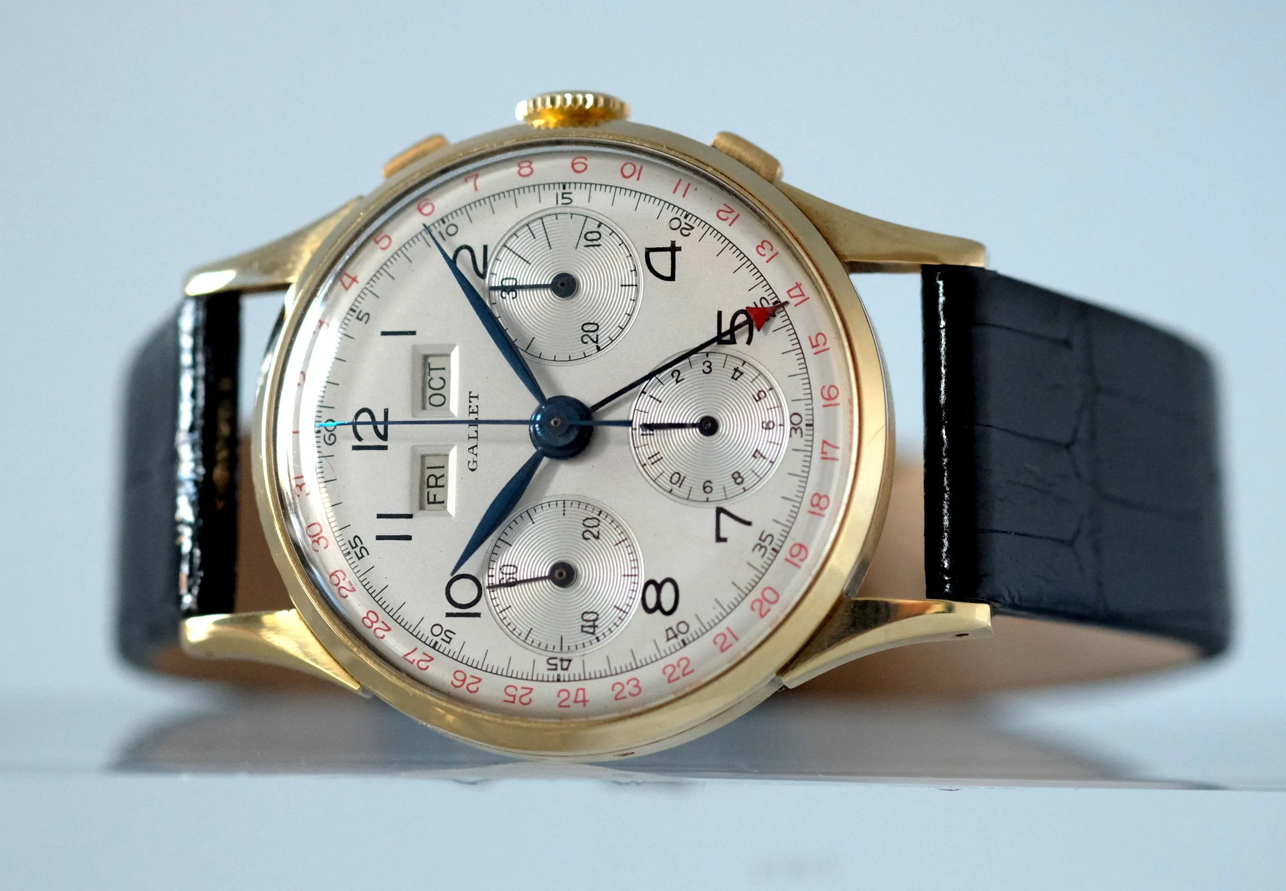 Gallet Triple-Date Chronograph in Yellow Gold