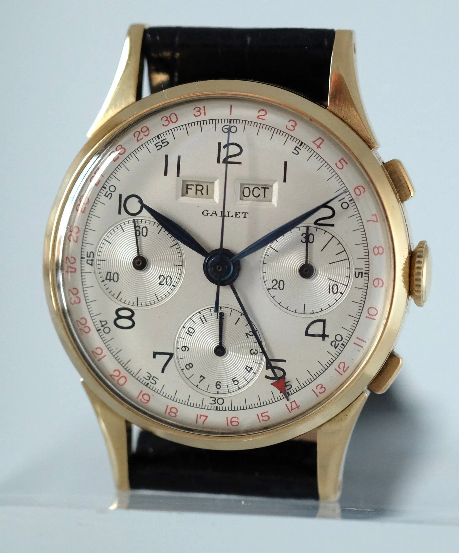 Gallet Triple-Date Chronograph in Yellow Gold