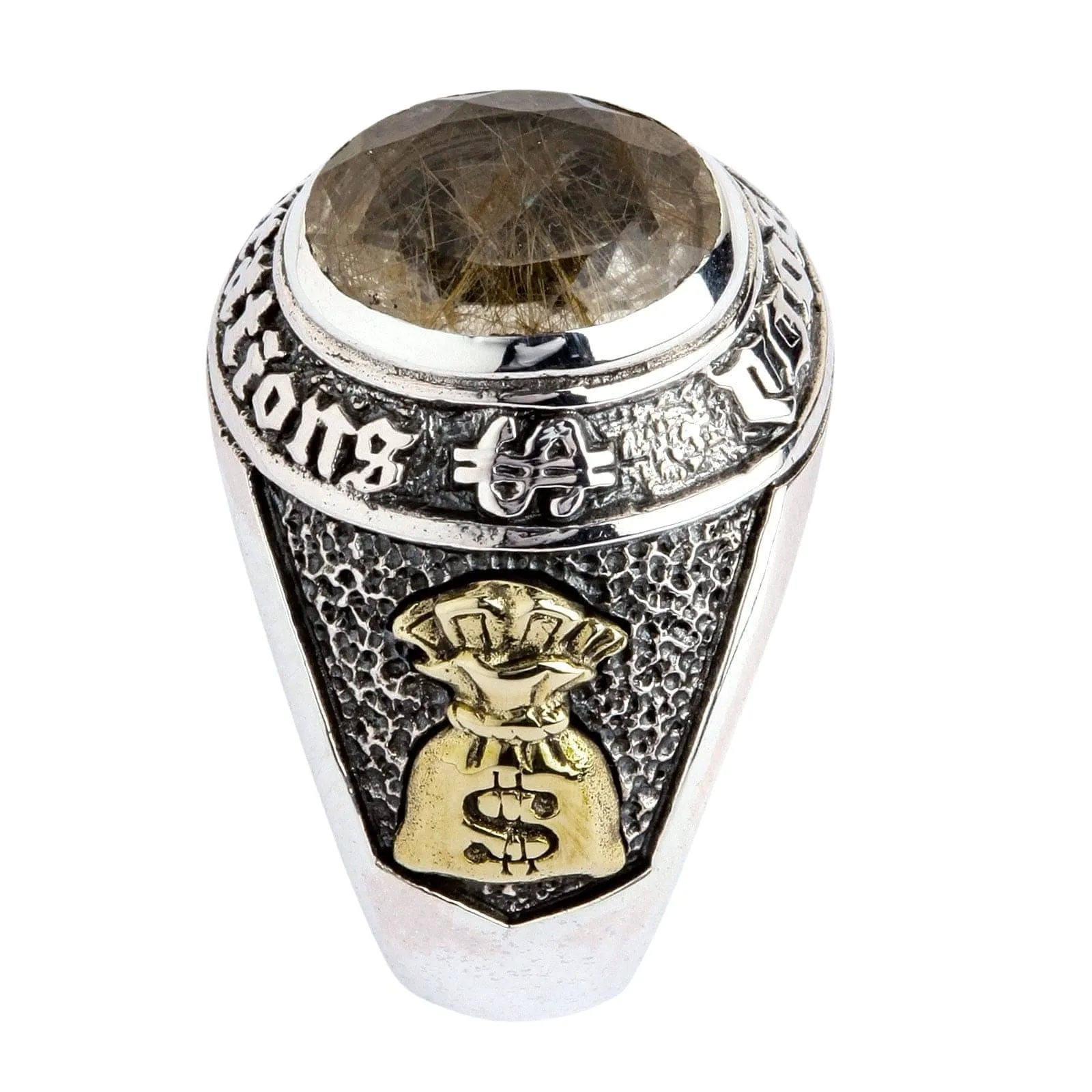 Gamble Slot Machine Lucky Number 777 Sterling Silver Biker Ring