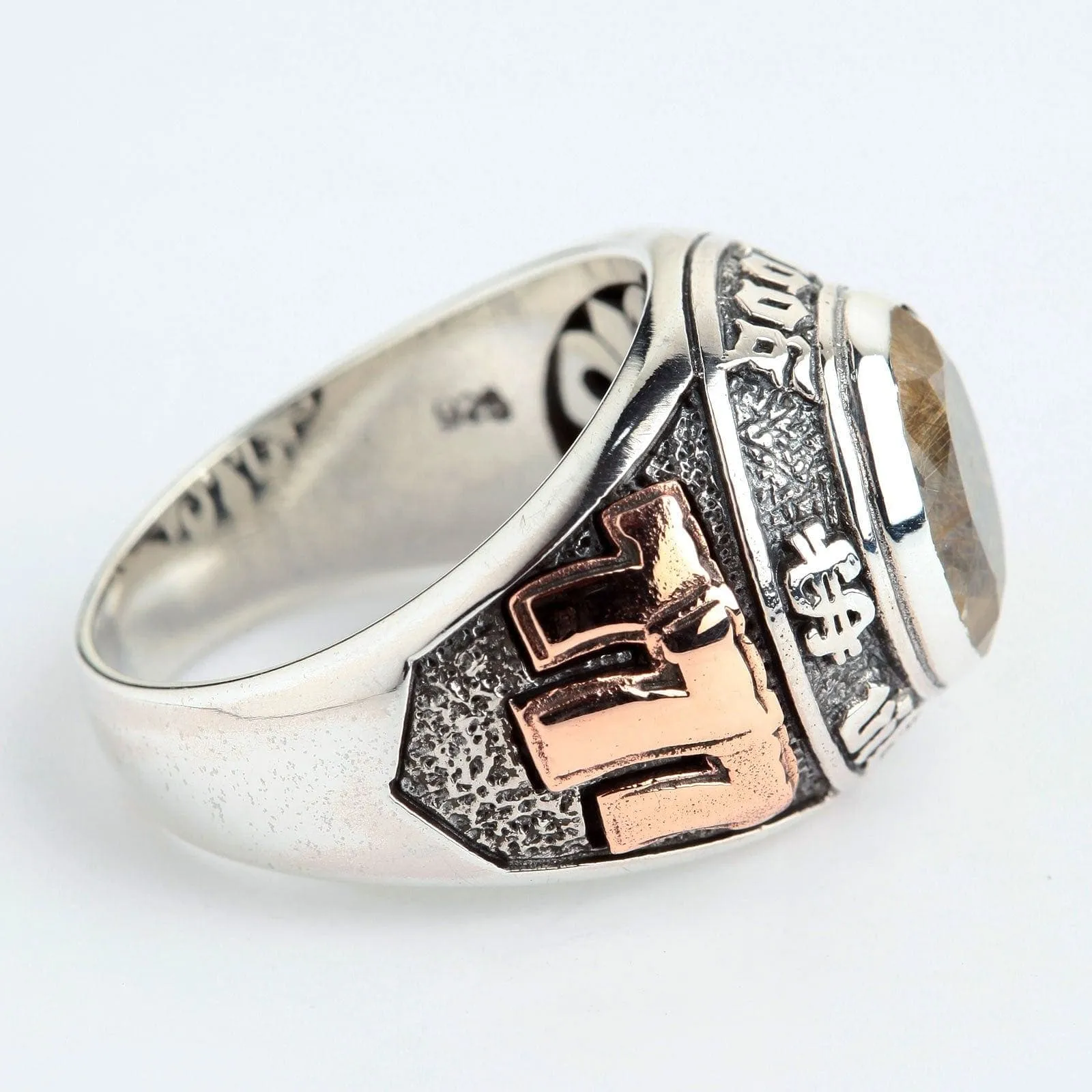 Gamble Slot Machine Lucky Number 777 Sterling Silver Biker Ring