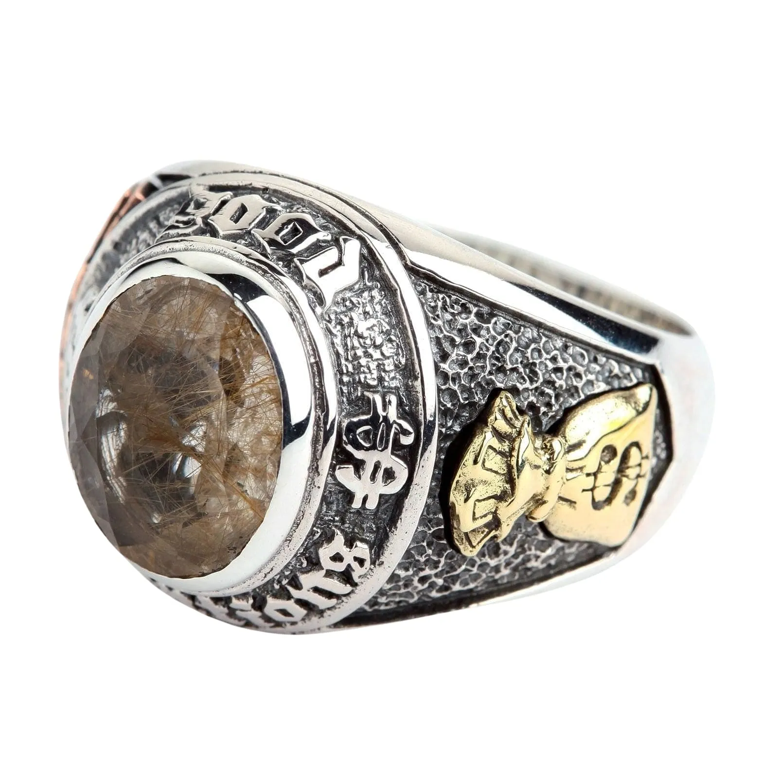 Gamble Slot Machine Lucky Number 777 Sterling Silver Biker Ring