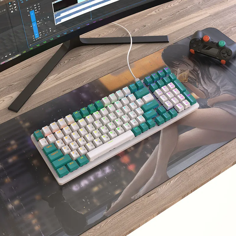 Gaming Mechanical Keyboard - Russian Keyboard Retro Keycap