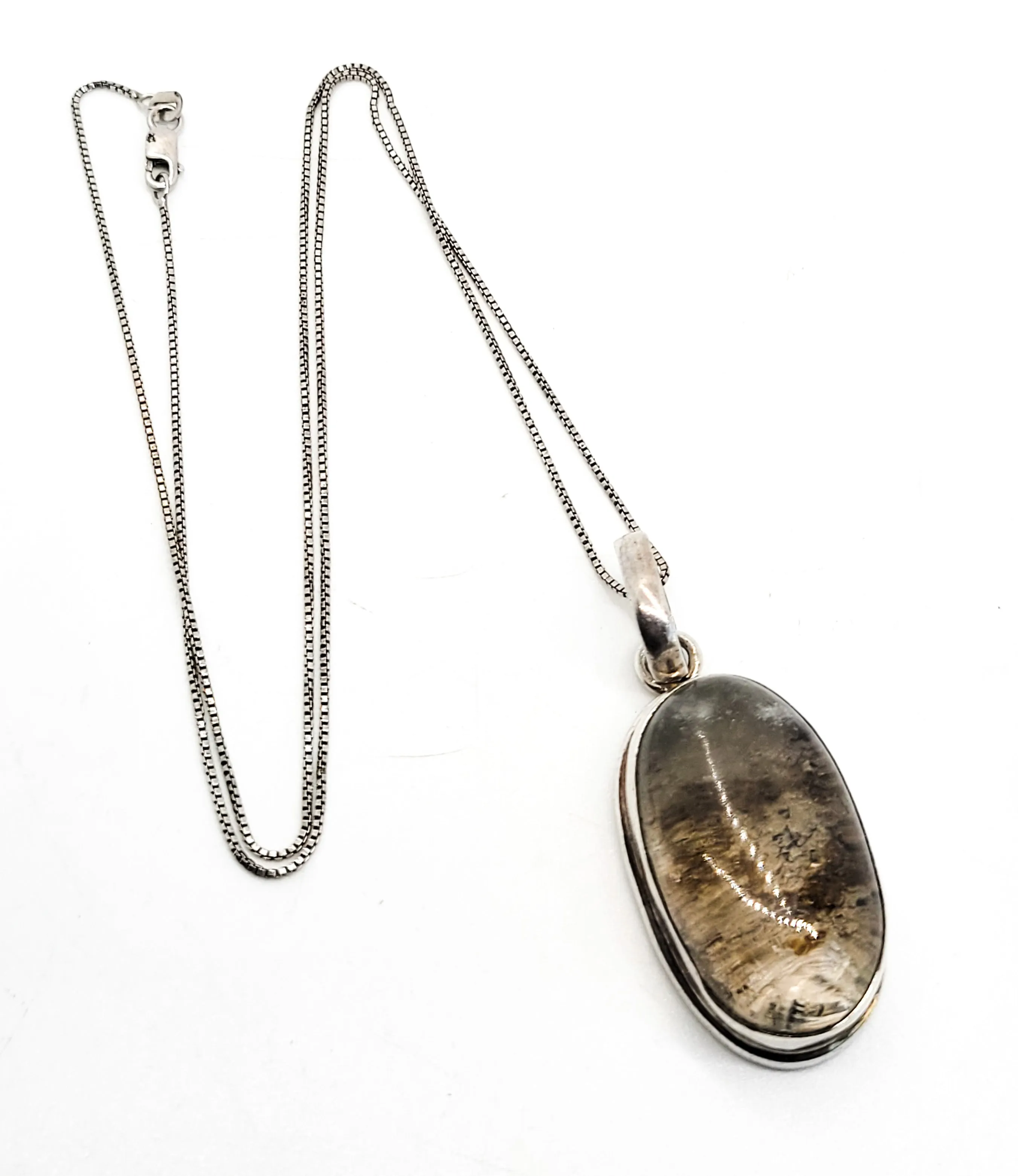 Garden quartz with tomatoes large vintage sterling silver necklace