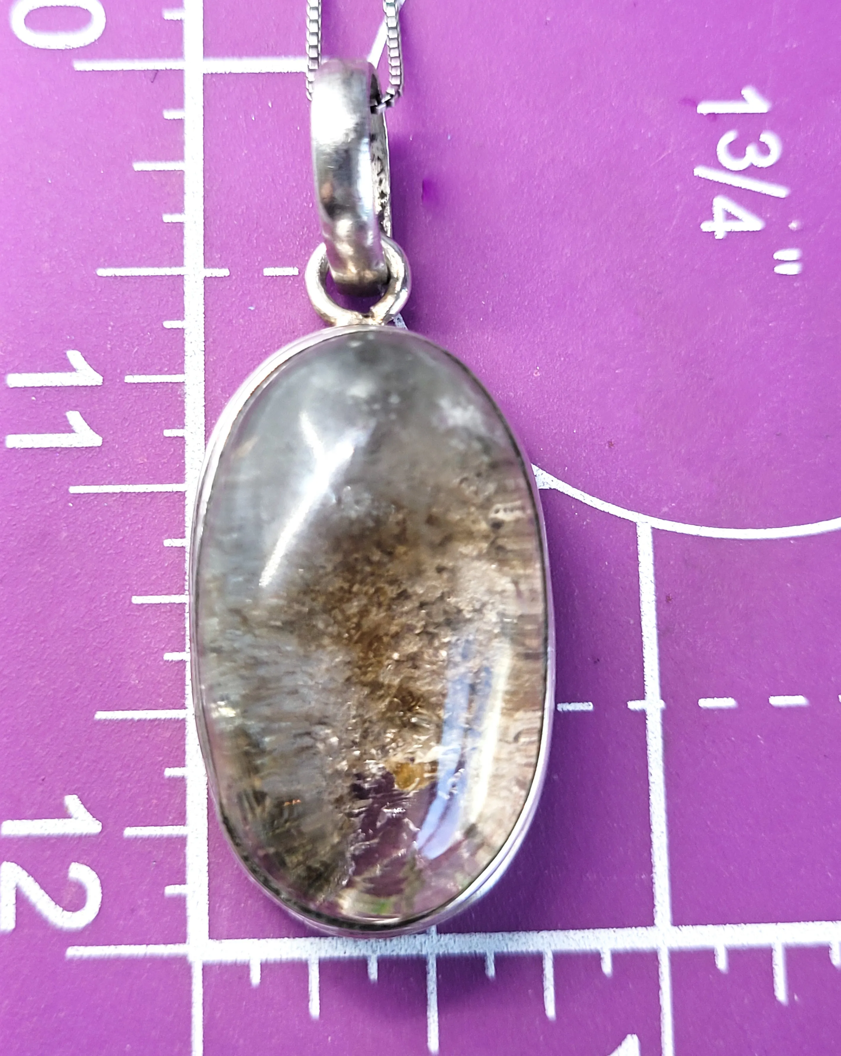 Garden quartz with tomatoes large vintage sterling silver necklace