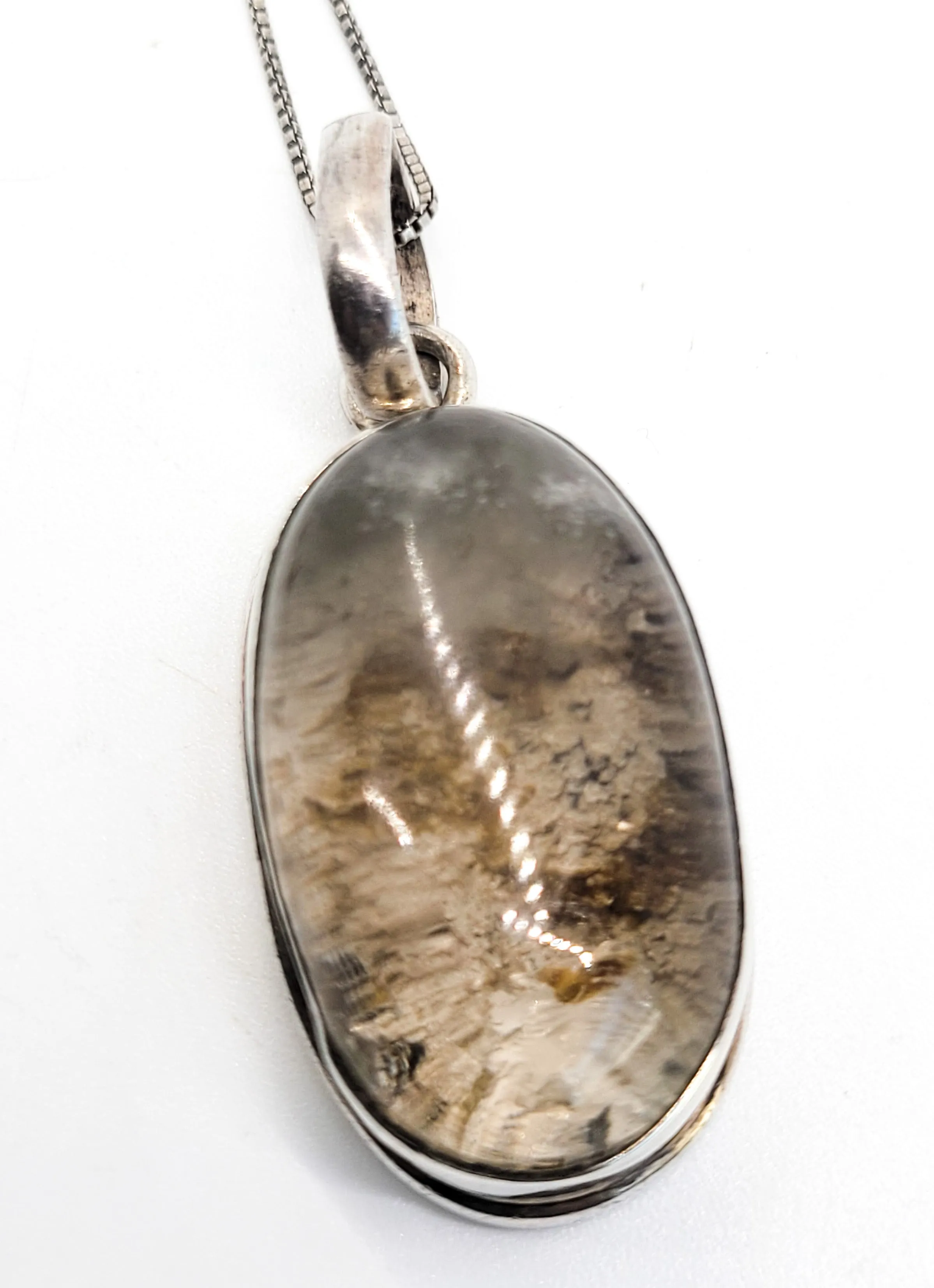 Garden quartz with tomatoes large vintage sterling silver necklace